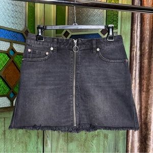 Free People: 'We the People' Washed Black Denim Skirt (Size 26)